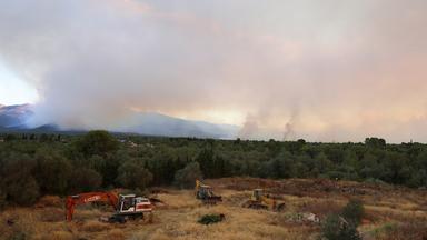 Einsatzkräfte kämpfen gegen Waldbrand in Spanien