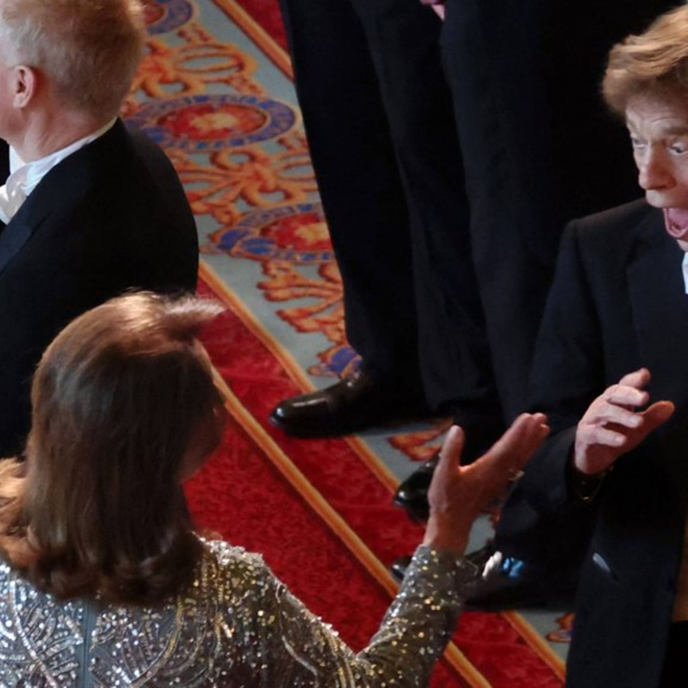 Er feiert beim Staatsbankett mit den Royals
