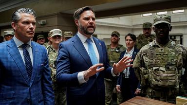 Vance besucht Nationalgarde - Protest gegen Einsatz